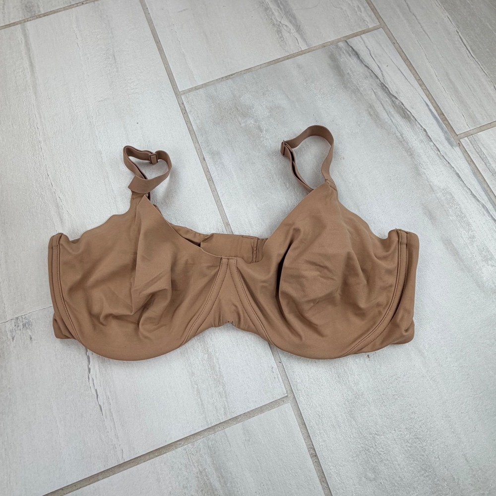 SKIMS Fits Everybody Unlined Underwire Bra Clay Brown 42DD RN 158973